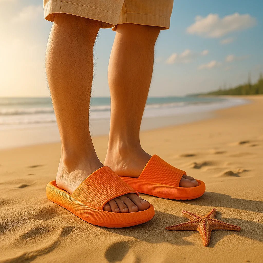 EVA Beach Slippers Thick Sole 4cm Cloud - Like Comfort Home Use Couple Height Increasing Indoor Solid Color Summer Sandals - SwiftTrends™