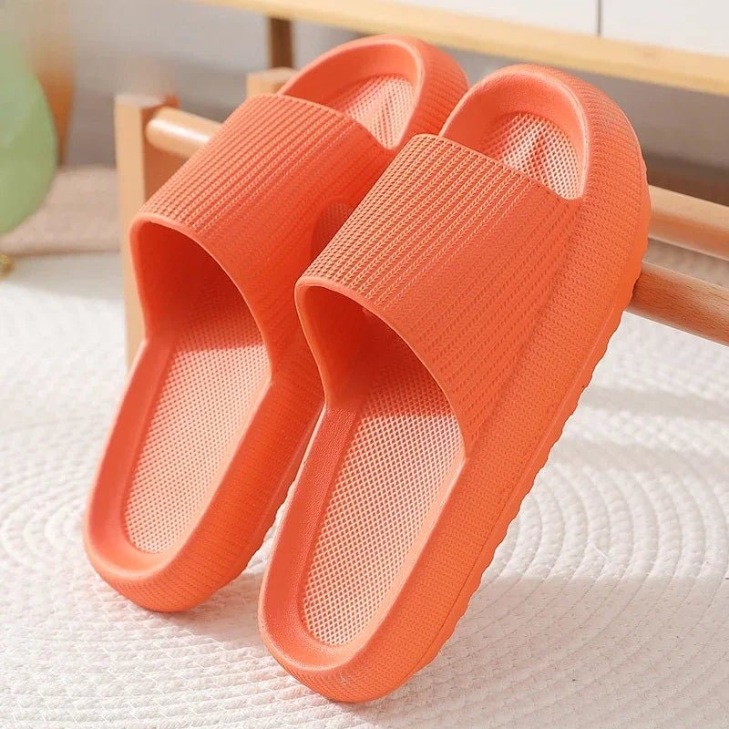 EVA Beach Slippers Thick Sole 4cm Cloud - Like Comfort Home Use Couple Height Increasing Indoor Solid Color Summer Sandals - SwiftTrends™