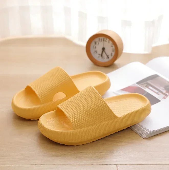 EVA Beach Slippers Thick Sole 4cm Cloud - Like Comfort Home Use Couple Height Increasing Indoor Solid Color Summer Sandals - SwiftTrends™