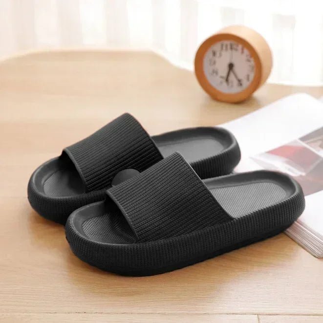 EVA Beach Slippers Thick Sole 4cm Cloud - Like Comfort Home Use Couple Height Increasing Indoor Solid Color Summer Sandals - SwiftTrends™