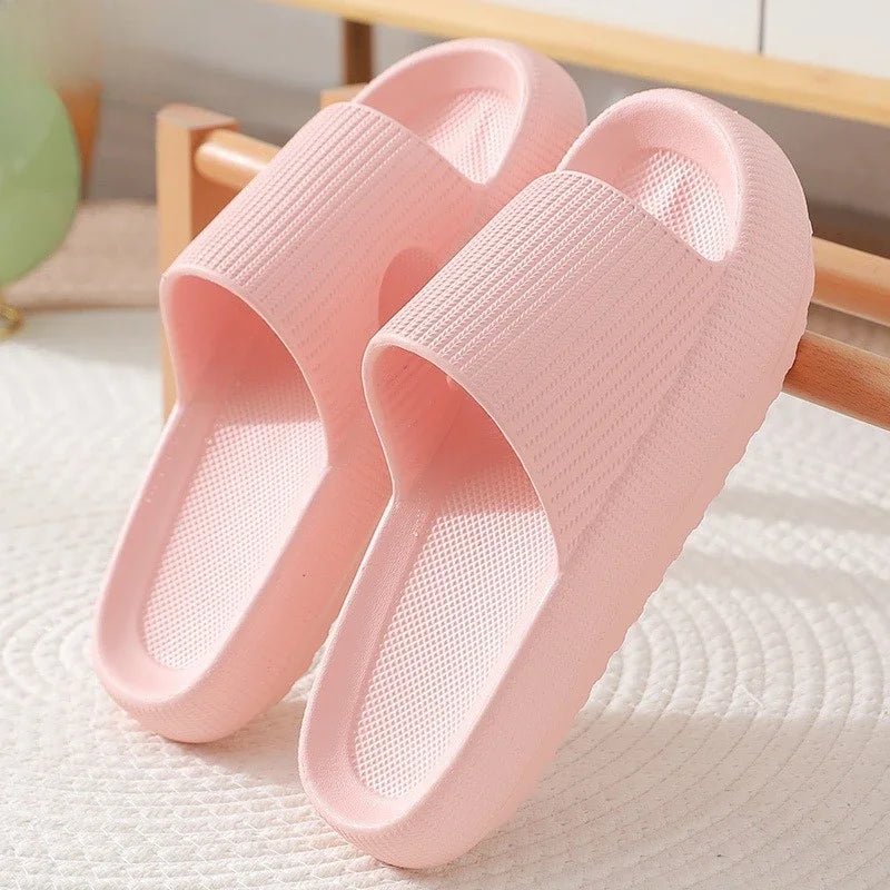 EVA Beach Slippers Thick Sole 4cm Cloud - Like Comfort Home Use Couple Height Increasing Indoor Solid Color Summer Sandals - SwiftTrends™