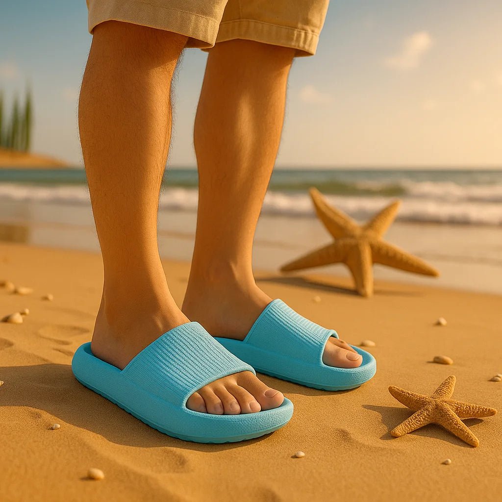 EVA Beach Slippers Thick Sole 4cm Cloud - Like Comfort Home Use Couple Height Increasing Indoor Solid Color Summer Sandals - SwiftTrends™