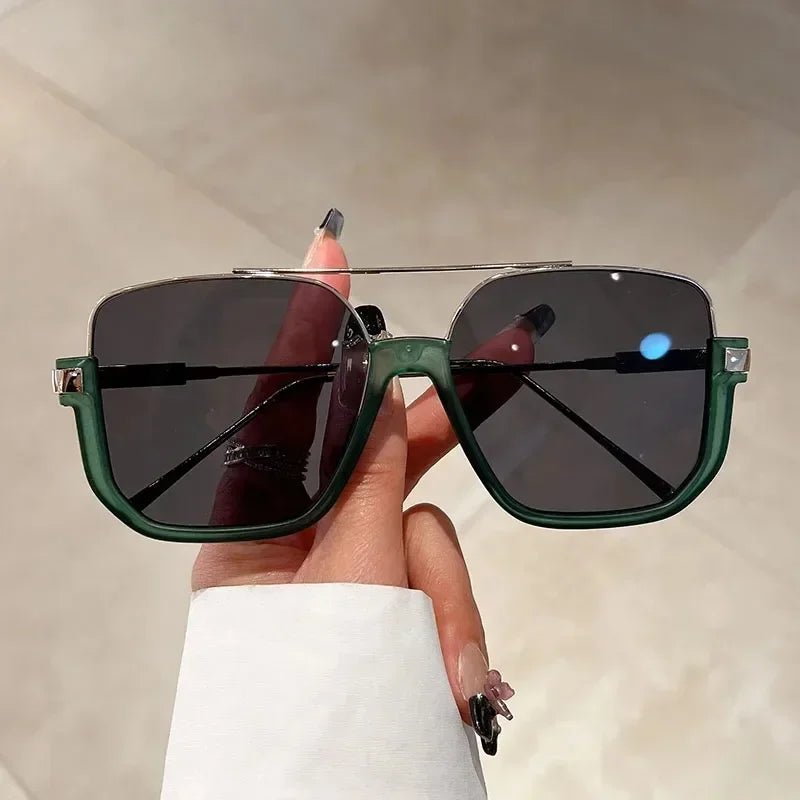 Trendy Polygonal Punk Sunglasses Oversized Goggle Advanced Sense One Piece Large Frame Sun Glasses New Steampunk Eyewear UV400 - SwiftTrends™