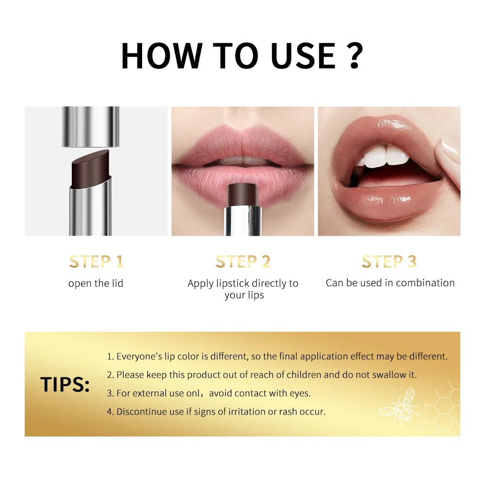 Black Honey Lipstick Long Lasting Moisturizing Natural Lip Plumper Makeup Lip Plumping Gloss Cosmetics Exfoliating for Lip - SwiftTrends™