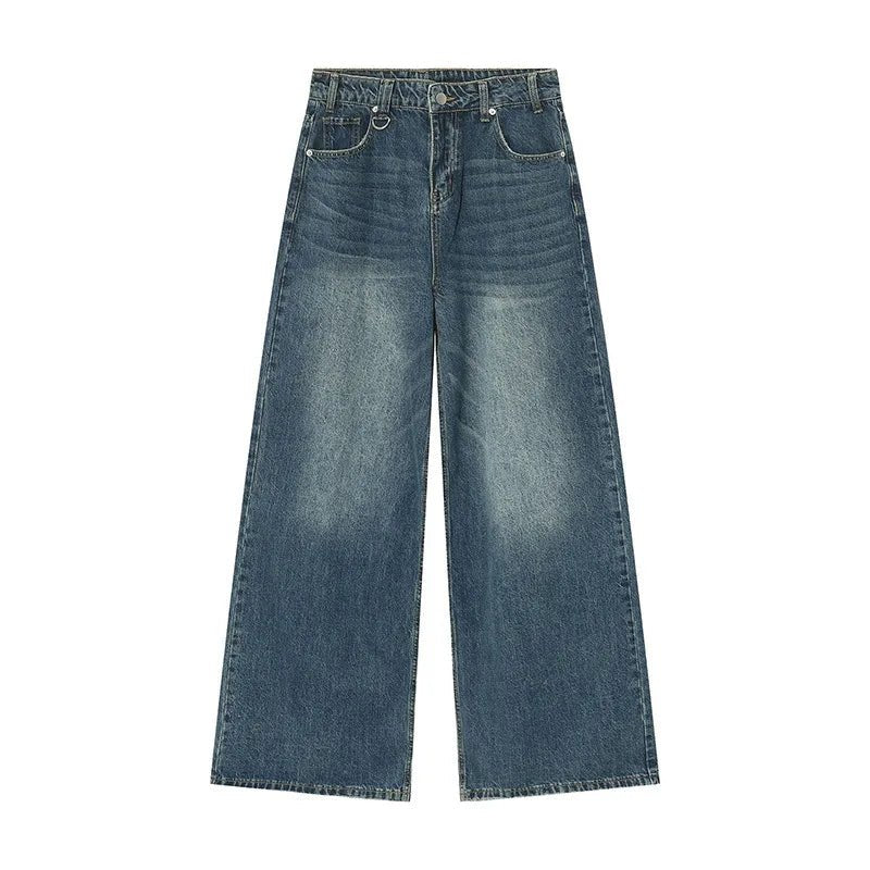 IEFB Summer Men's Denim Pants Old Blue Washed Male Jeans Straight Casual Menwear Loose Wide Leg Trousers New Fashion 9C354 - SwiftTrends™