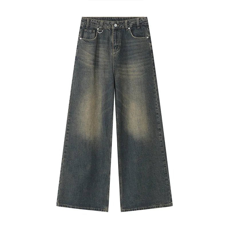 IEFB Summer Men's Denim Pants Old Blue Washed Male Jeans Straight Casual Menwear Loose Wide Leg Trousers New Fashion 9C354 - SwiftTrends™