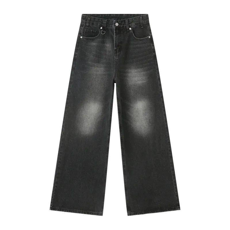 IEFB Summer Men's Denim Pants Old Blue Washed Male Jeans Straight Casual Menwear Loose Wide Leg Trousers New Fashion 9C354 - SwiftTrends™