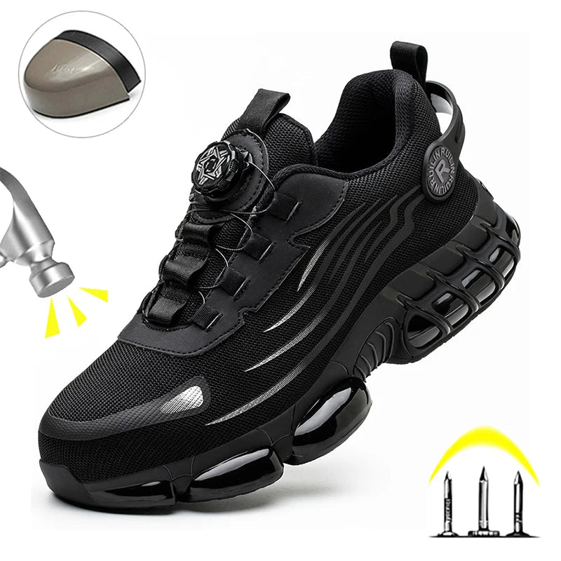 Indestructible Steel Toe Protective Safety Shoes Slip Resistant Abrasion Resistant Work Shoes Men Tough Comfortable Sneaker ﻿ - SwiftTrends™