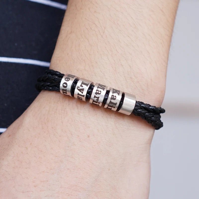 MaiLun 1pc Customized Names Beads Men Braided Bracelet - SwiftTrends™