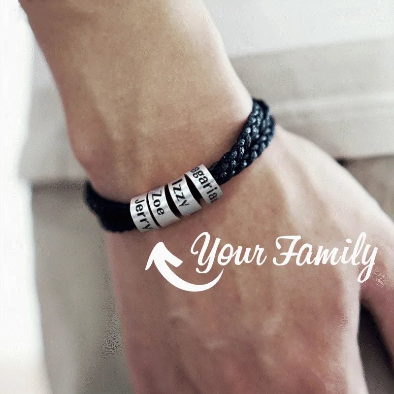 MaiLun 1pc Customized Names Beads Men Braided Bracelet - SwiftTrends™