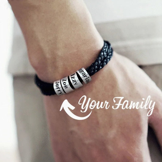 MaiLun 1pc Customized Names Beads Men Braided Bracelet - SwiftTrends™