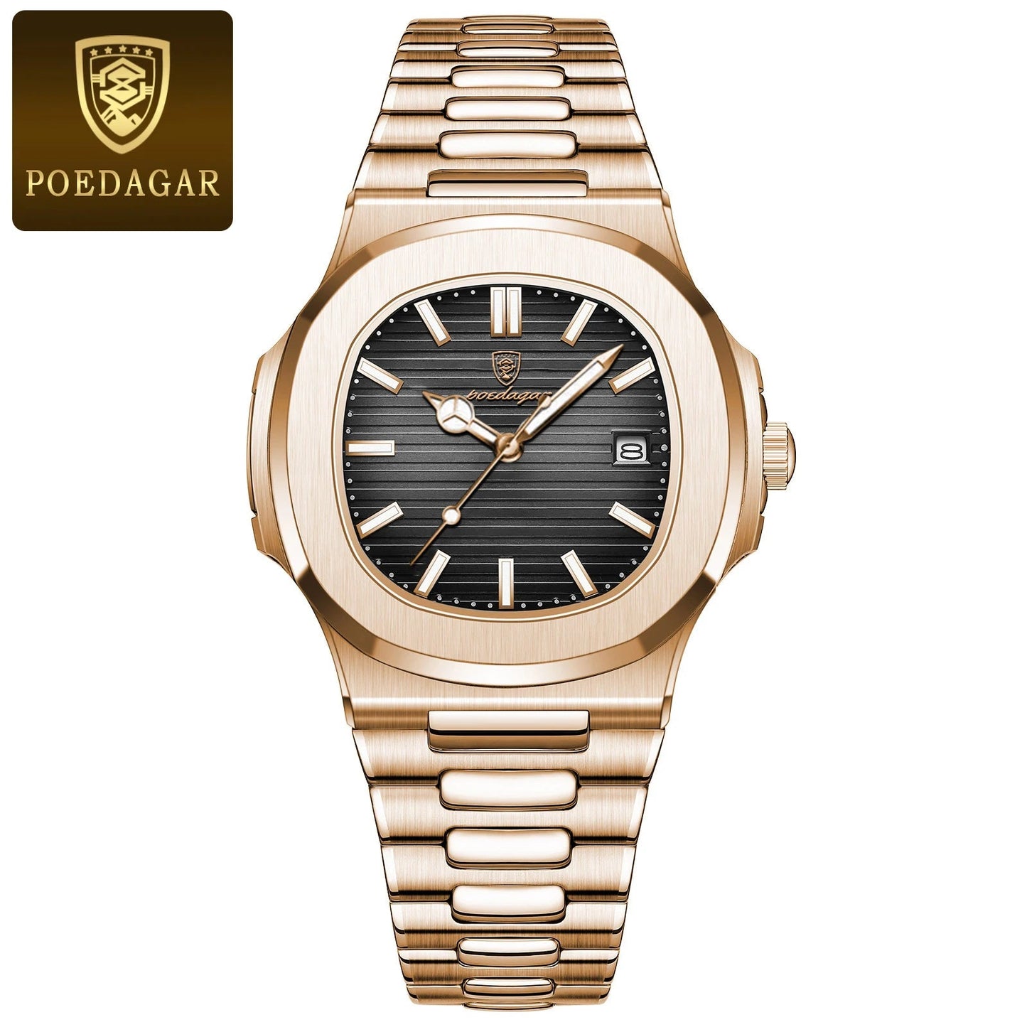POEDAGAR Luxury Man Wristwatch Waterproof Luminous Date Leather Men's Watches Sports Square Men Watch Casual Quartz Male Clocks - SwiftTrends™