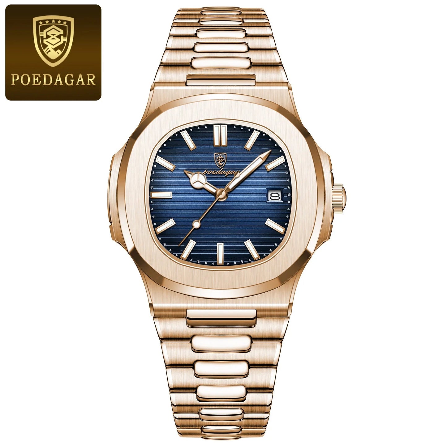 POEDAGAR Luxury Man Wristwatch Waterproof Luminous Date Leather Men's Watches Sports Square Men Watch Casual Quartz Male Clocks - SwiftTrends™