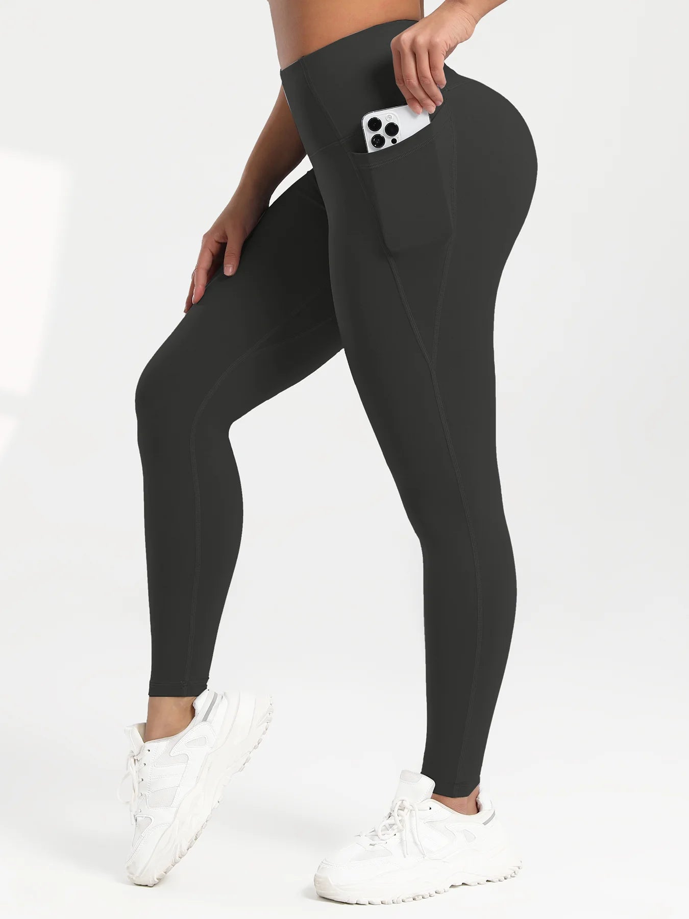 Solid Color Back Waist Pocket High Waist Fitness Yoga Legging soft Women Sport Pant Tight Butter Athletic Gym Ankle - Length Pants - SwiftTrends™