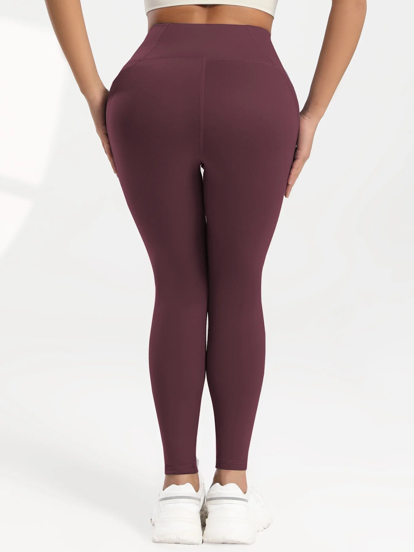 Solid Color Back Waist Pocket High Waist Fitness Yoga Legging soft Women Sport Pant Tight Butter Athletic Gym Ankle - Length Pants - SwiftTrends™