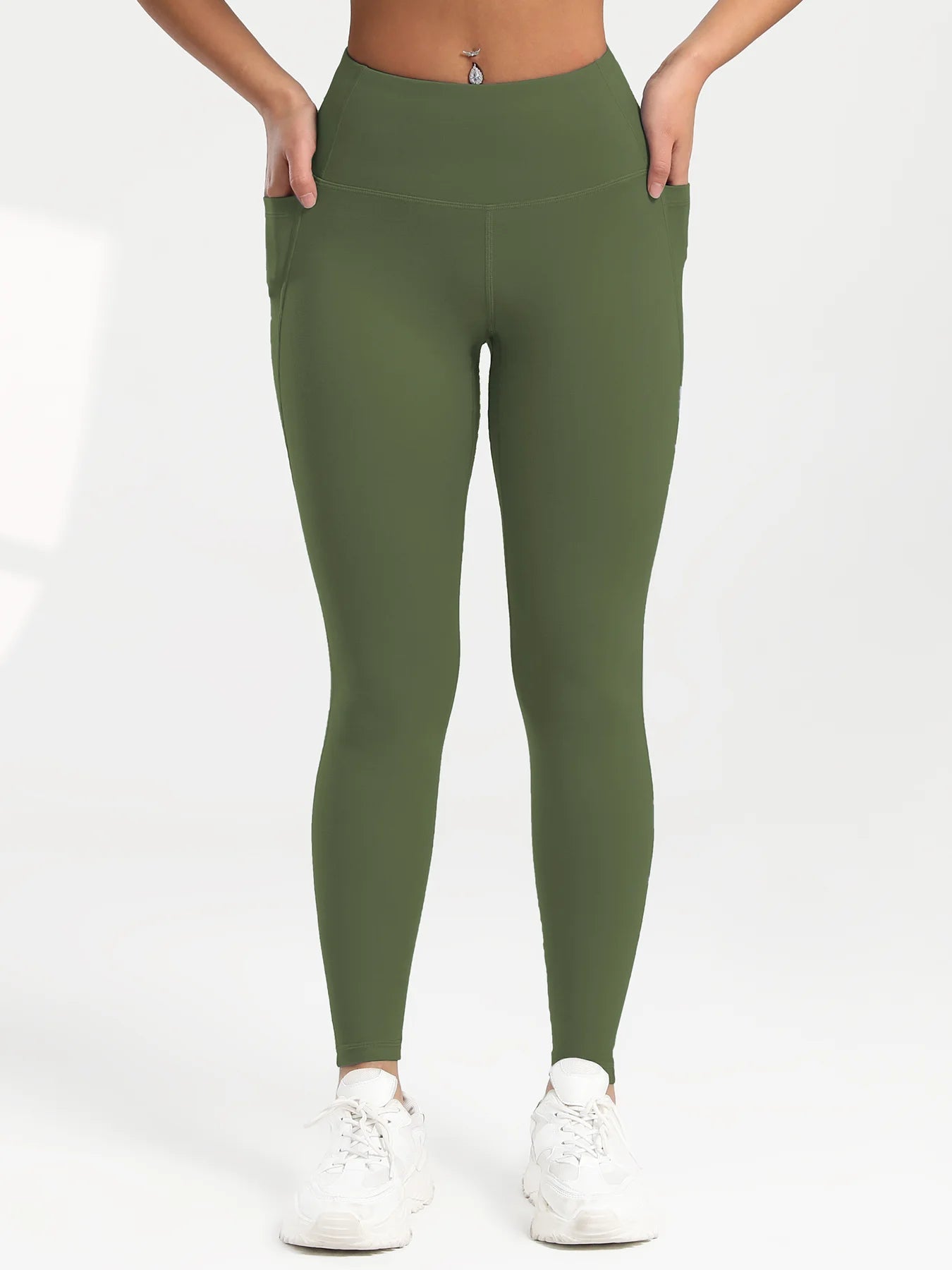 Solid Color Back Waist Pocket High Waist Fitness Yoga Legging soft Women Sport Pant Tight Butter Athletic Gym Ankle - Length Pants - SwiftTrends™