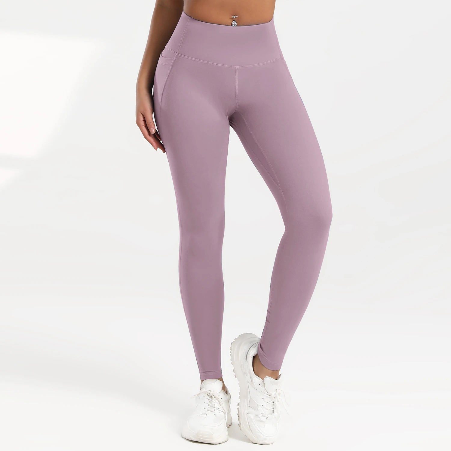 Solid Color Back Waist Pocket High Waist Fitness Yoga Legging soft Women Sport Pant Tight Butter Athletic Gym Ankle - Length Pants - SwiftTrends™