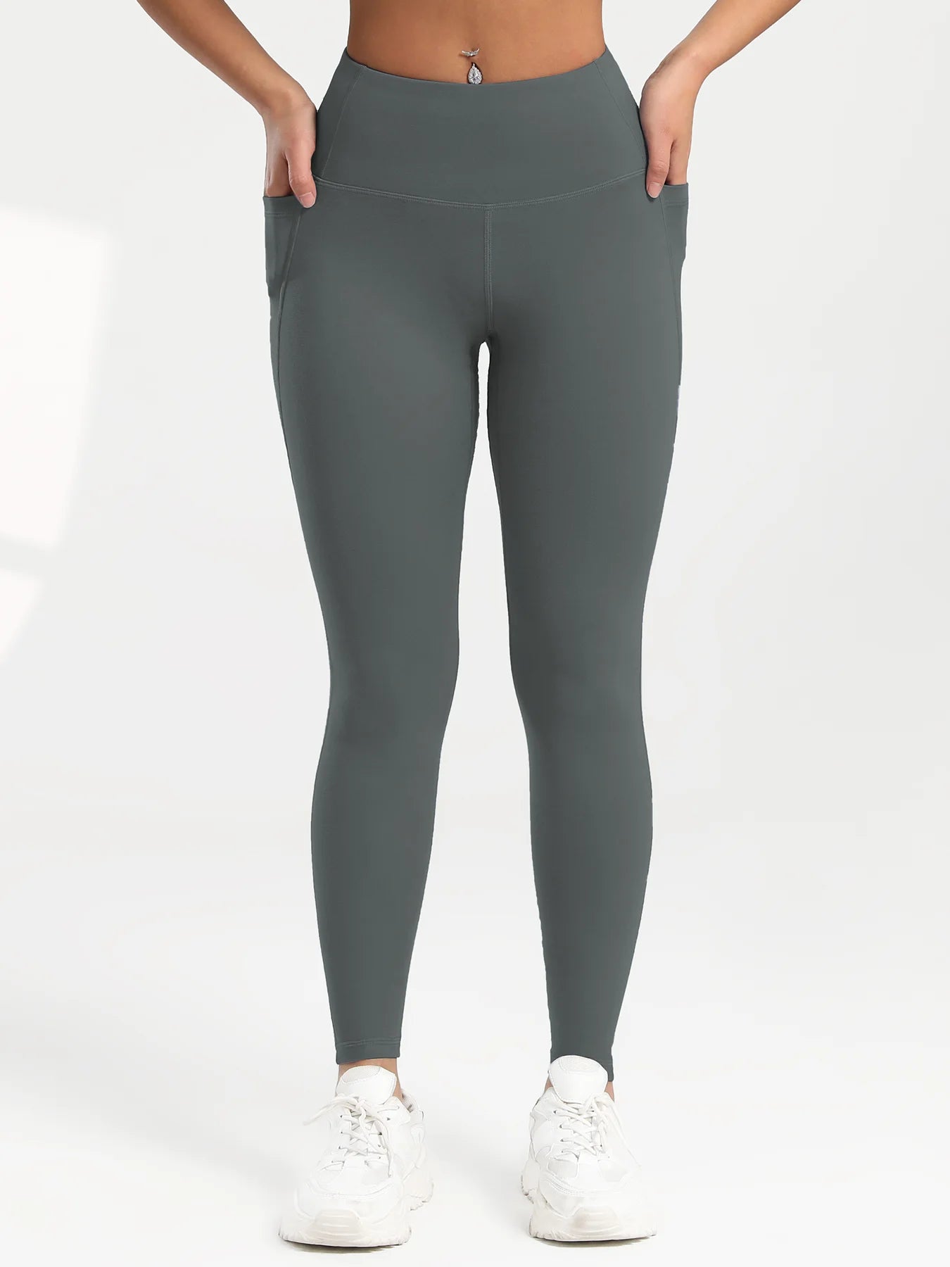 Solid Color Back Waist Pocket High Waist Fitness Yoga Legging soft Women Sport Pant Tight Butter Athletic Gym Ankle - Length Pants - SwiftTrends™