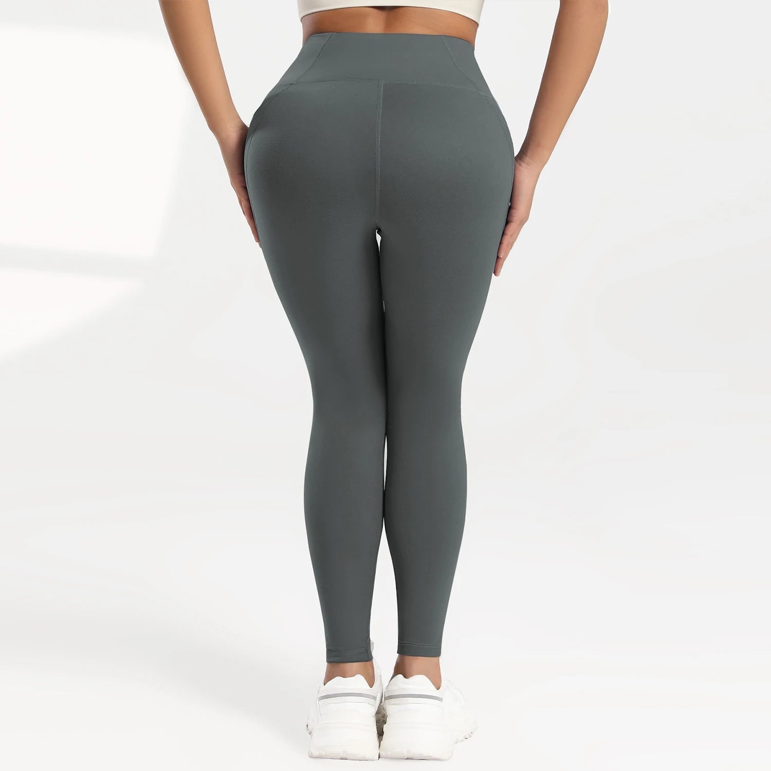 Solid Color Back Waist Pocket High Waist Fitness Yoga Legging soft Women Sport Pant Tight Butter Athletic Gym Ankle - Length Pants - SwiftTrends™
