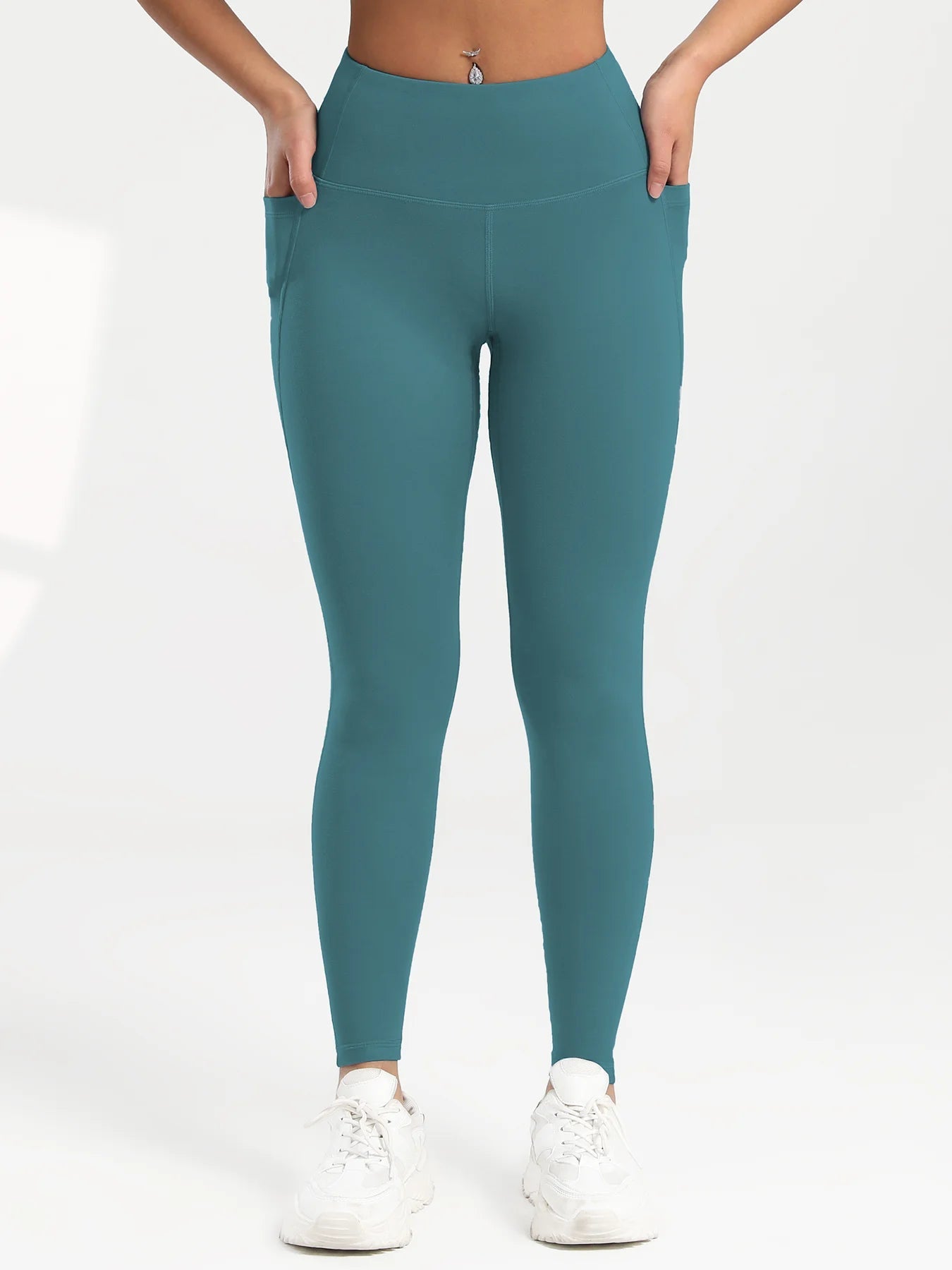 Solid Color Back Waist Pocket High Waist Fitness Yoga Legging soft Women Sport Pant Tight Butter Athletic Gym Ankle - Length Pants - SwiftTrends™