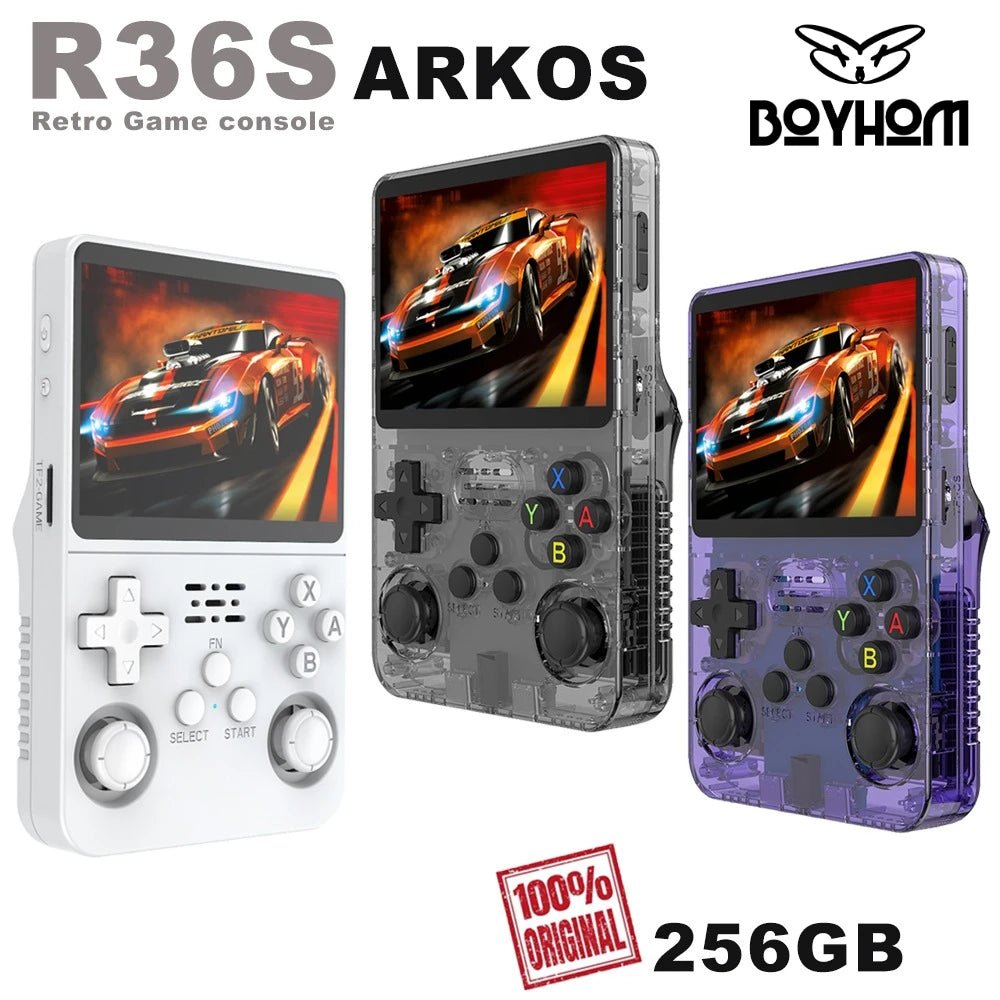 TOP Sale BOYHOM 256G/128G/64G R36S ARKOS 2.0 Retro Game Console 3.5'' IPS screen,Portable Pocket Game Player for children gift - SwiftTrends™