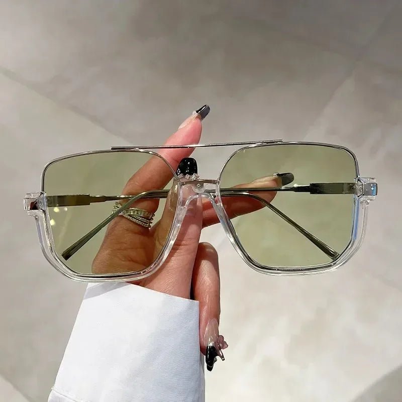 Trendy Polygonal Punk Sunglasses Oversized Goggle Advanced Sense One Piece Large Frame Sun Glasses New Steampunk Eyewear UV400 - SwiftTrends™