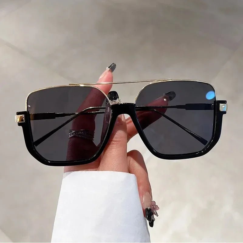 Trendy Polygonal Punk Sunglasses Oversized Goggle Advanced Sense One Piece Large Frame Sun Glasses New Steampunk Eyewear UV400 - SwiftTrends™