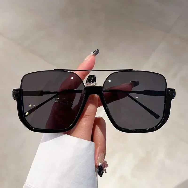 Trendy Polygonal Punk Sunglasses Oversized Goggle Advanced Sense One Piece Large Frame Sun Glasses New Steampunk Eyewear UV400 - SwiftTrends™